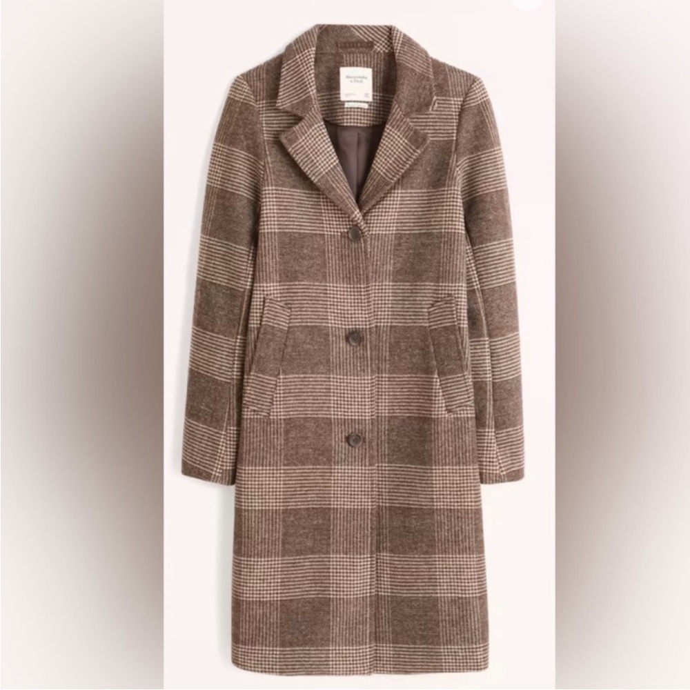 Abercrombie & Fitch Plaid Wool Dad Coat